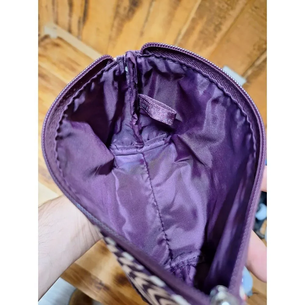 Estée‎ Lauder Purple Tan Zipper Makeup Cosmetic Travel Bag